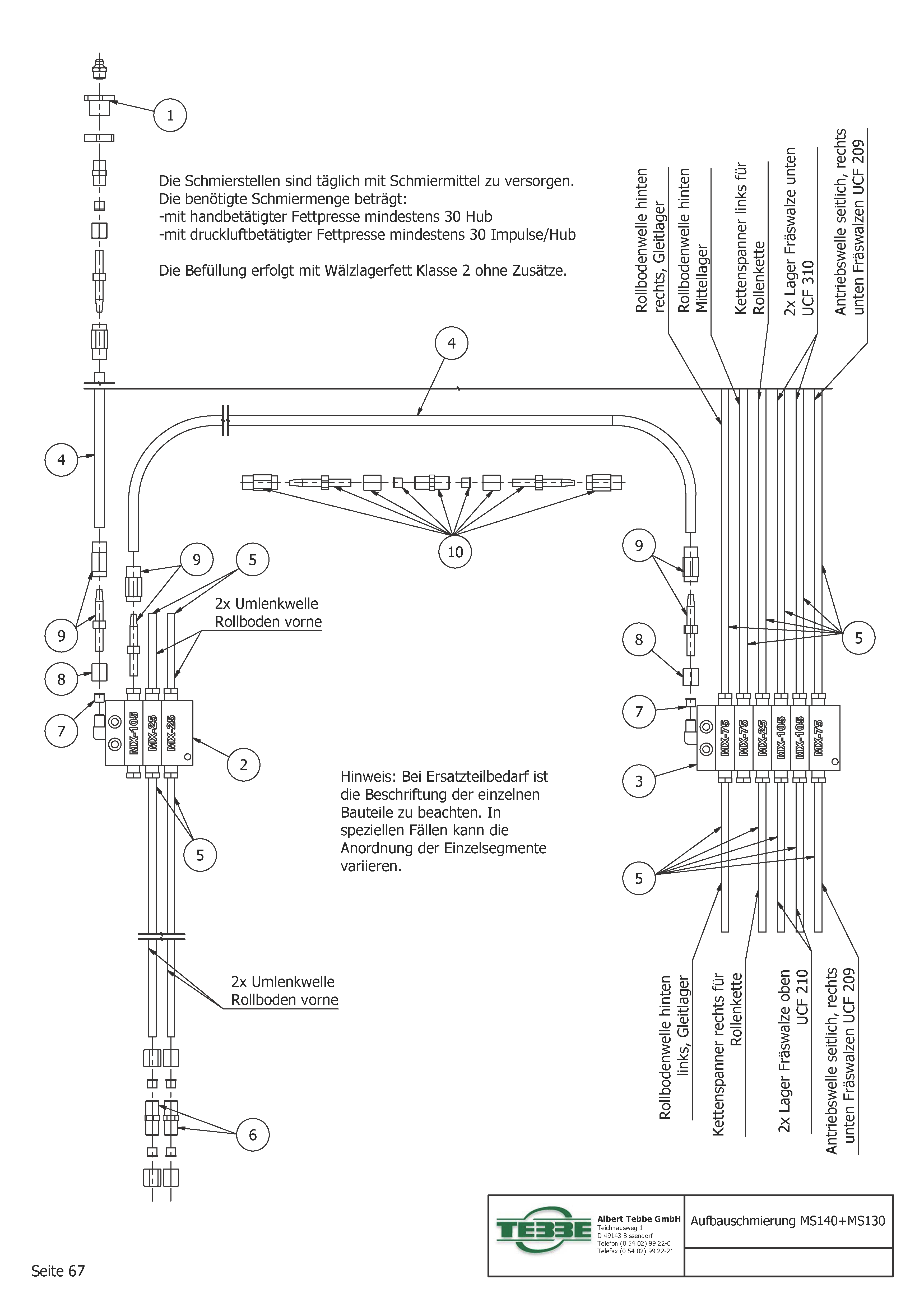 Opbouwsmering MS140+MS130